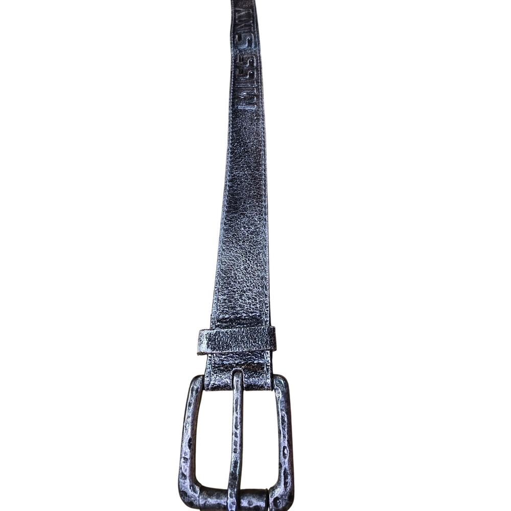 Vintage Y2k Miss Sixty Silver Leather Belt Size XL